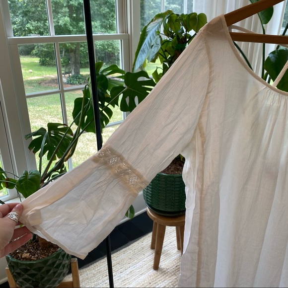 Aerie Tunic Dress Boho Lace Peasant Scoop Back - Picture 4 of 9